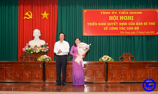 Đồng chí Châu Thị Mỹ Phương giữ chức Phó Bí thư Tỉnh ủy Tiền Giang