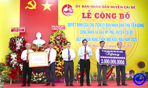 Xã Hậu Mỹ Phú ra mắt xã nông thôn mới kiểu mẫu