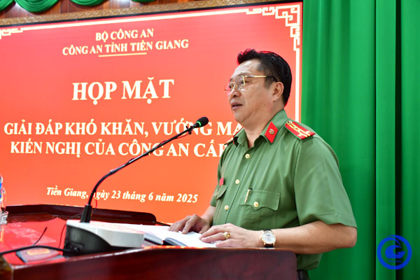 Công an tỉnh Tiền Giang: Họp mặt, giải đáp khó khăn, kiến nghị của lực lượng Công an xã, phường, thị trấn khi sáp nhập