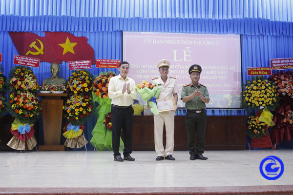 Bộ Công an công nhận Công an Phường 5, TP. Mỹ Tho đạt kiểu mẫu về an ninh trật tự và văn minh đô thị
