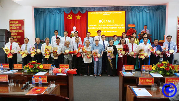 Gò Công Đông: Tổ chức Hội nghị tổng kết thực hiện Nghị quyết Đại hội Đảng bộ huyện, nhiệm kỳ 2020 - 2025